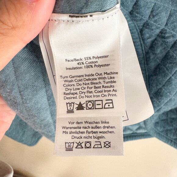 Eddie Bauer Blue Quilted Half Zip Pullover Sweatshirt Jacket Medium Gorp Outdoor - Picture 4 of 7